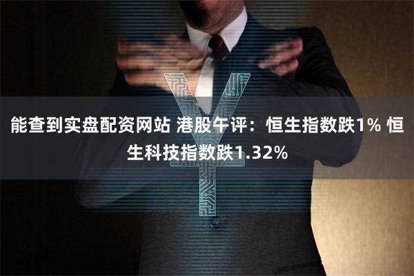 能查到实盘配资网站 港股午评：恒生指数跌1% 恒生科技指数跌1.32%