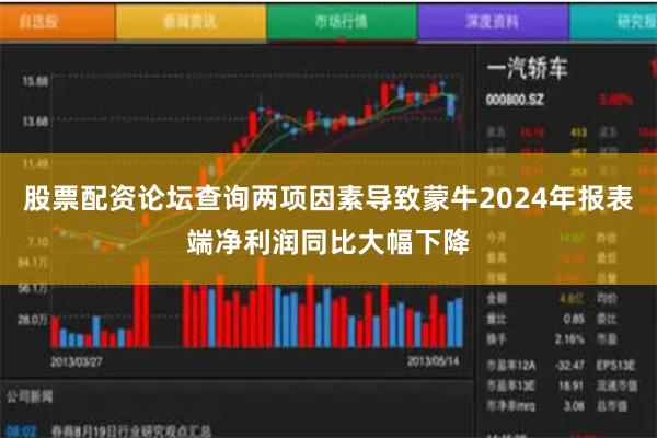 股票配资论坛查询两项因素导致蒙牛2024年报表端净利润同比大幅下降